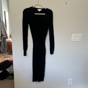 Elegant Long Sleeve Black Dress